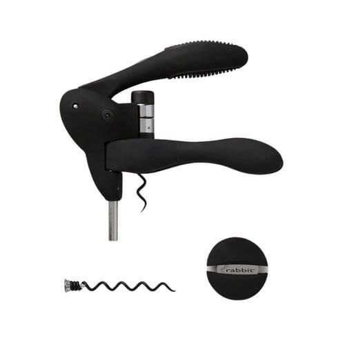 Rabbit Black Lever Corkscrew Set