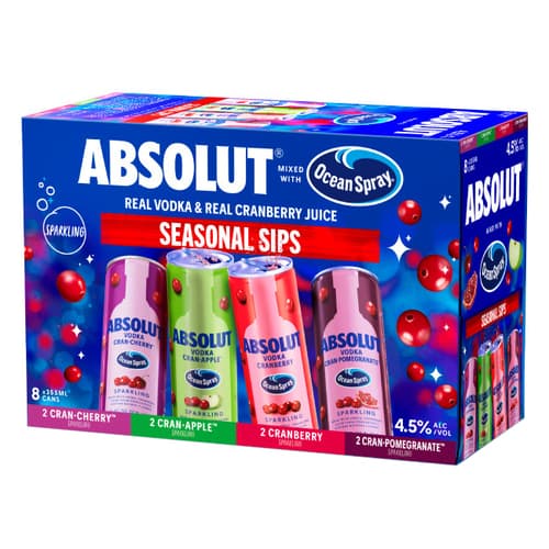 Absolut + Ocean Spray Winter Variety Pack Canned Cocktails