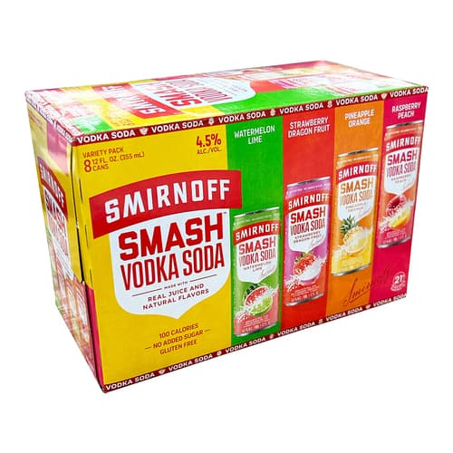 Smirnoff Smash Vodka Soda Variety Pack 8pk-12oz