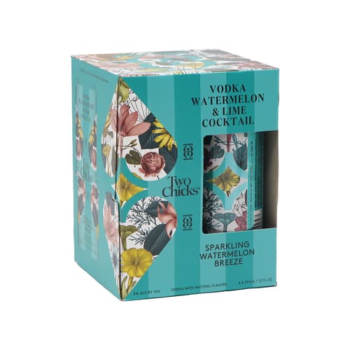 Two Chicks Cocktails Vodka Watermelon Breeze 4pk-355ml