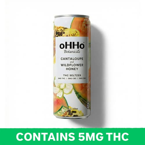 Ohho Cantaloupe Wildflower Honey Seltzer 5mg Delta 9 4pk Can