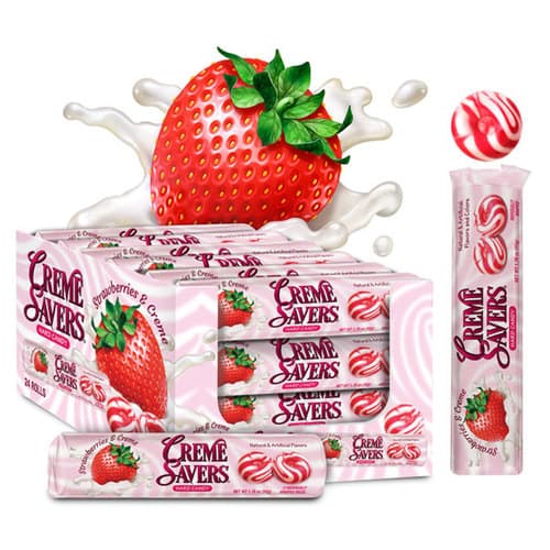 Creme Savers Candy Rolls • Strawberry