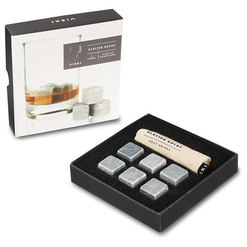 Viski Glacier Rocks Soapstone Chilling Cubes With Storage Pouch