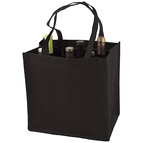 True Fab • 6 Bottle Tote Black