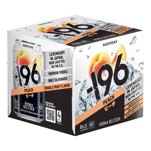 Suntory -196 Vodka Seltzer • Peach 4pk-12oz