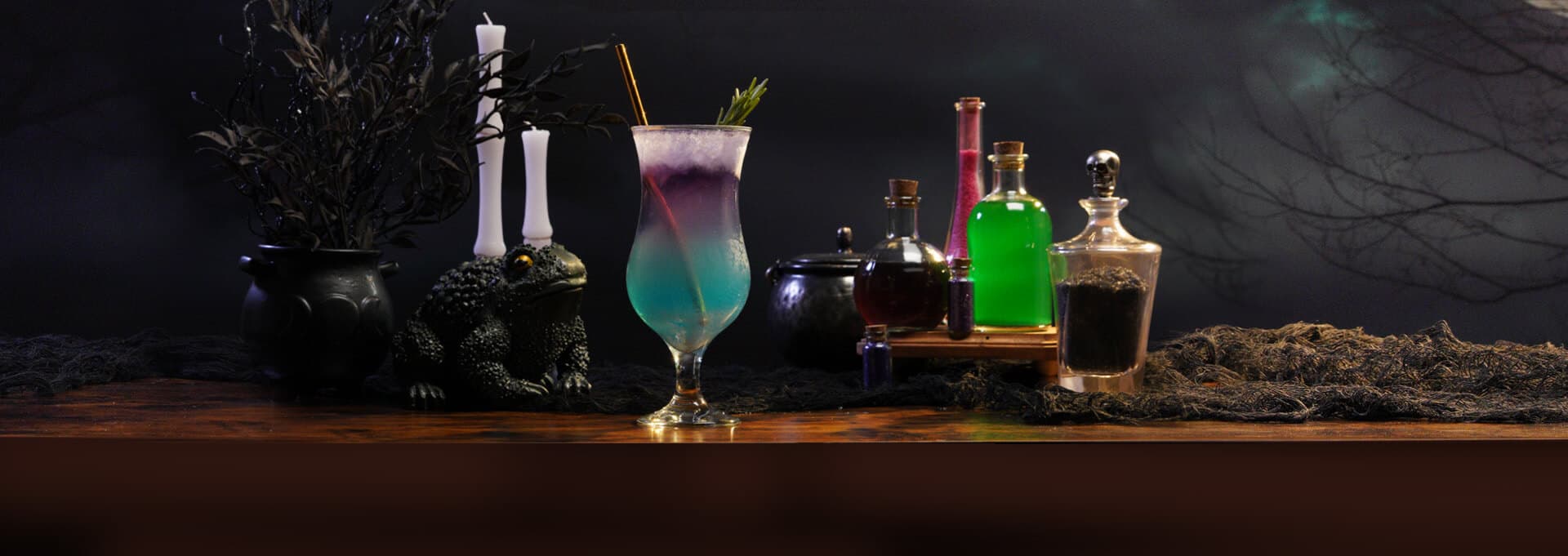 an purple blue color with rosemary for gin drink