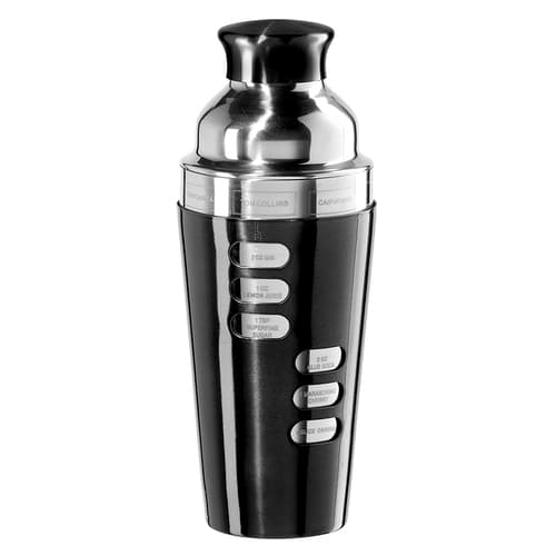 Black Stainless Steel Cocktail Shaker With 8 Recipes