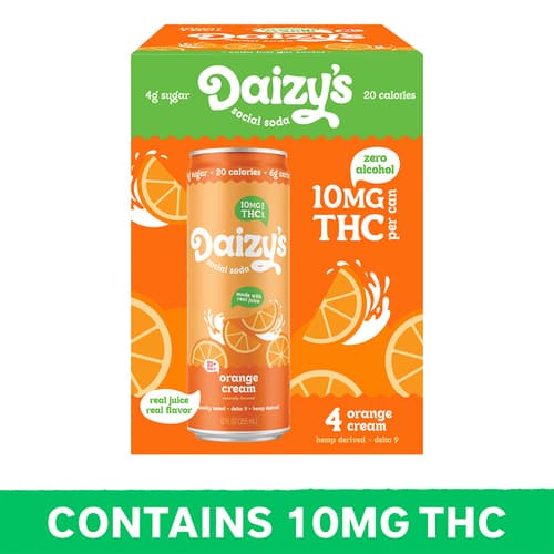 Social Orange Cream Soda 10mg Delta 9 4pk Can